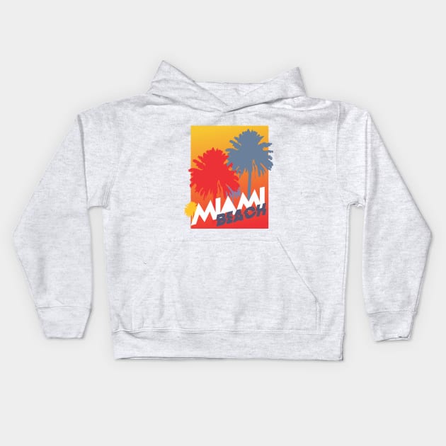 Miami beach Kids Hoodie by josebrito2017